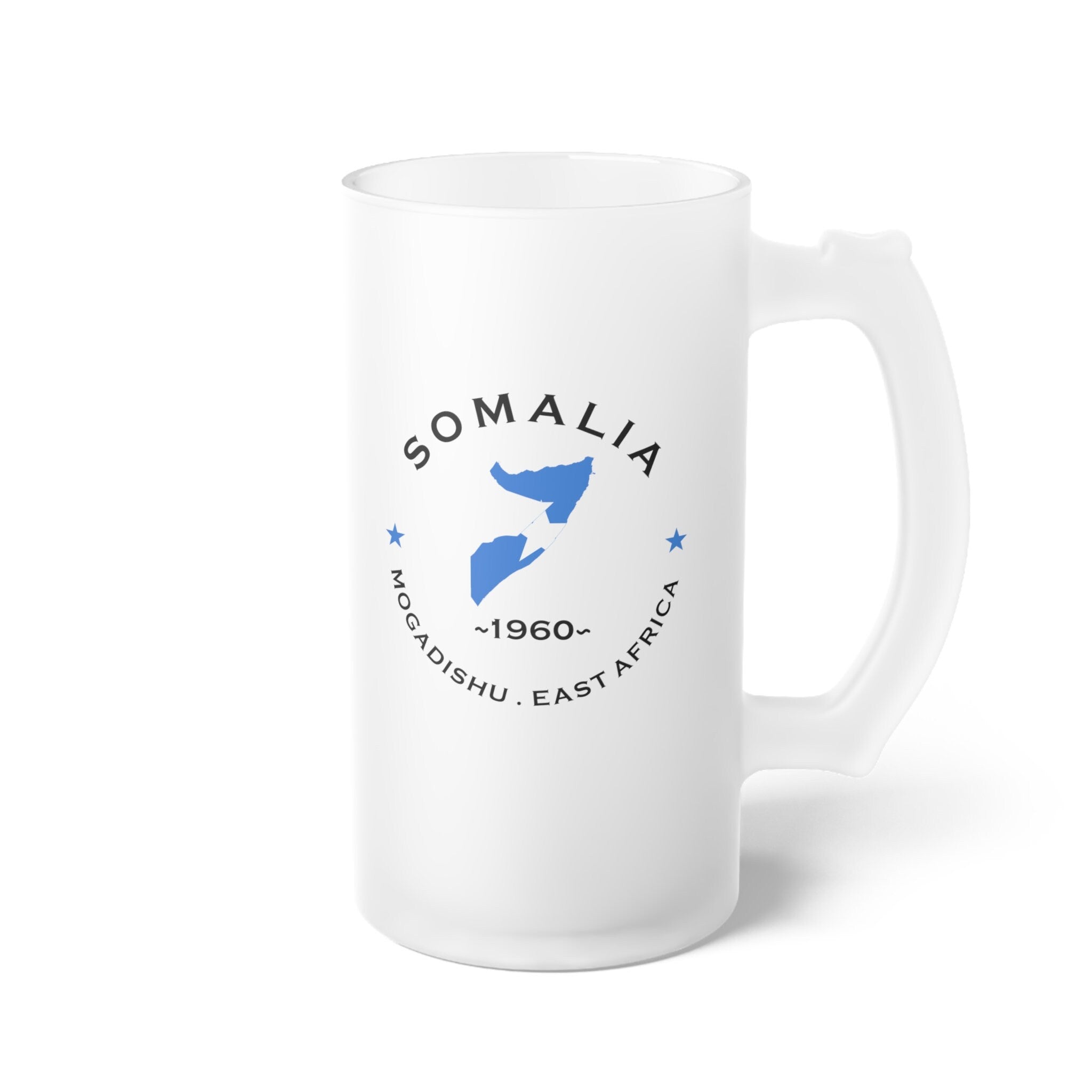 Somalia Frosted Glass Beer Mug
